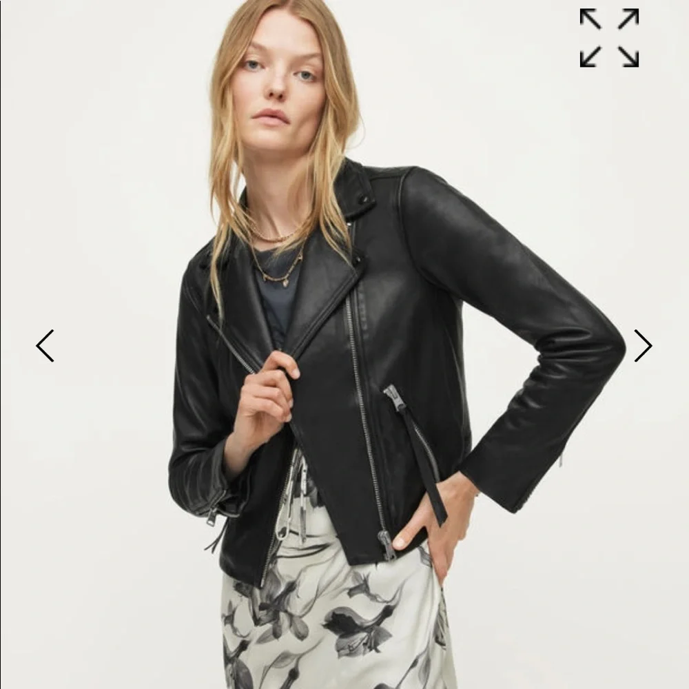NWT All Saints Dalby Leather Biker Jacket - Picture 1 of 9